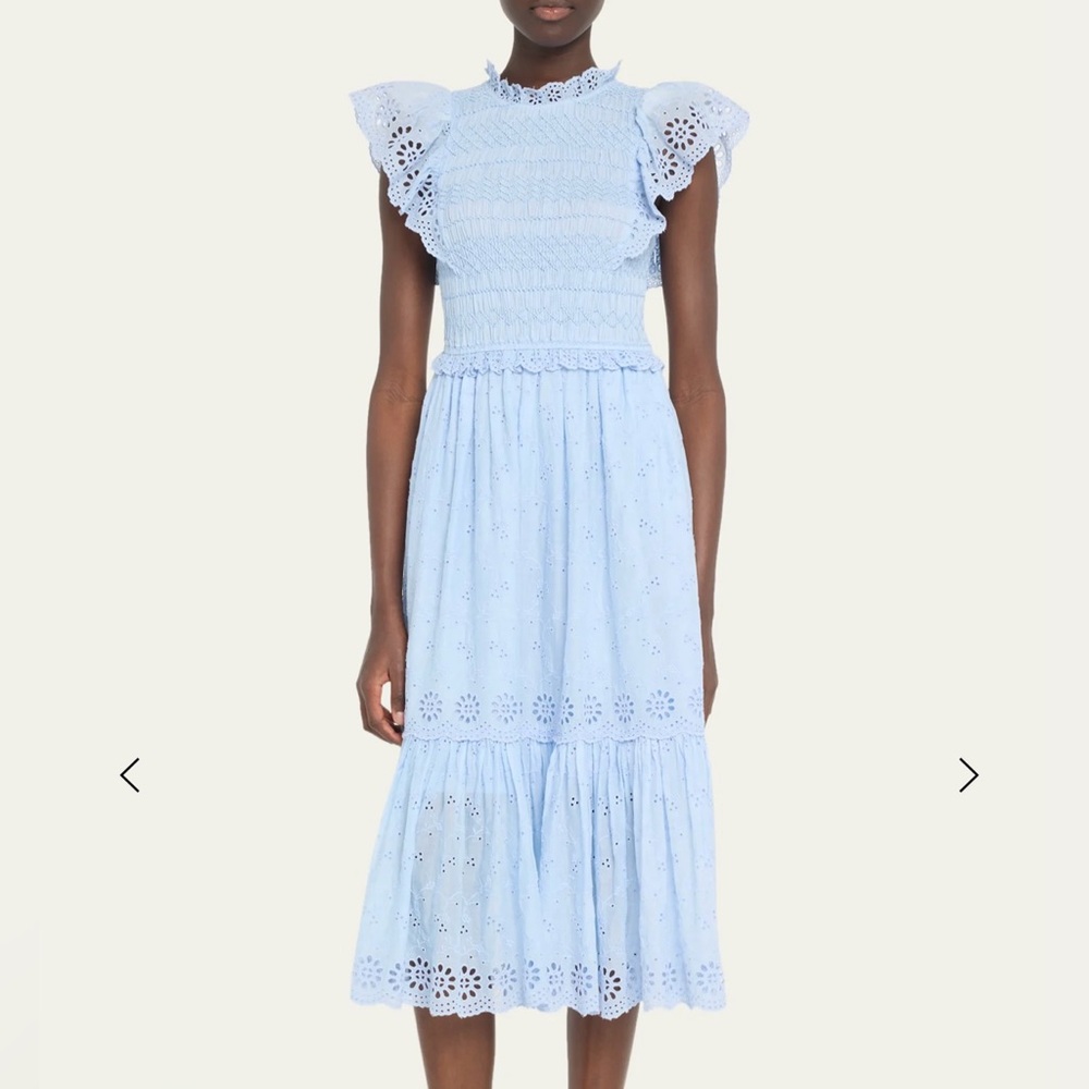 Sea New York Sky Veronique Embroidery Flutter Sleeve Dress